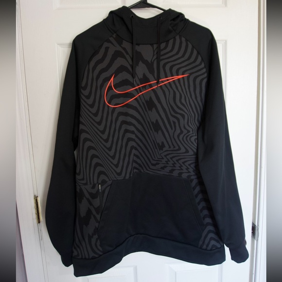 Nike Therma Dri Fit Swoosh Pullover Training Black Gray Hoodie - Picture 2 of 8